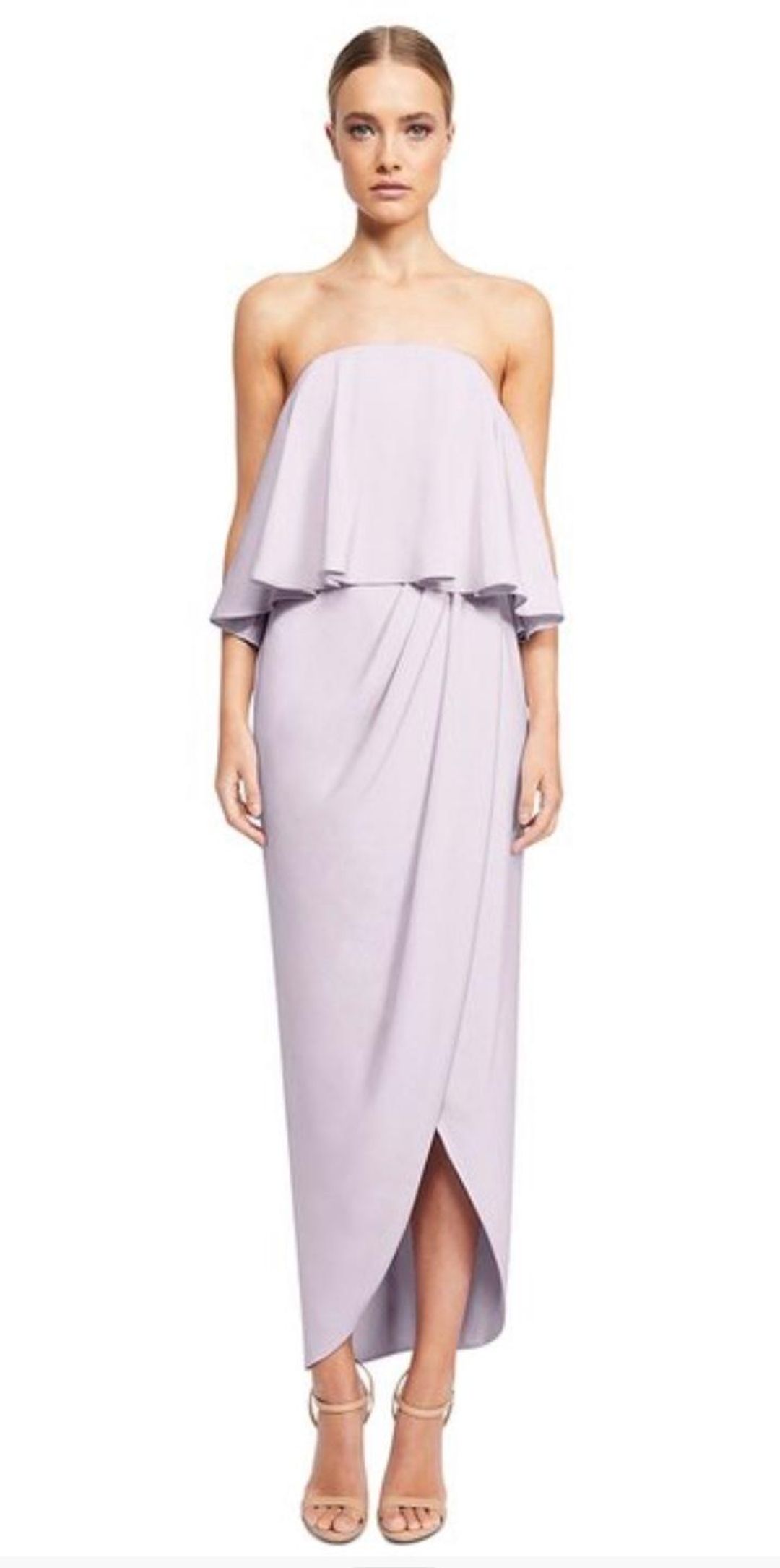Shona Joy Core Strapless Frill Dress Lilac Purple Size ? for rent on The Volte - main image
