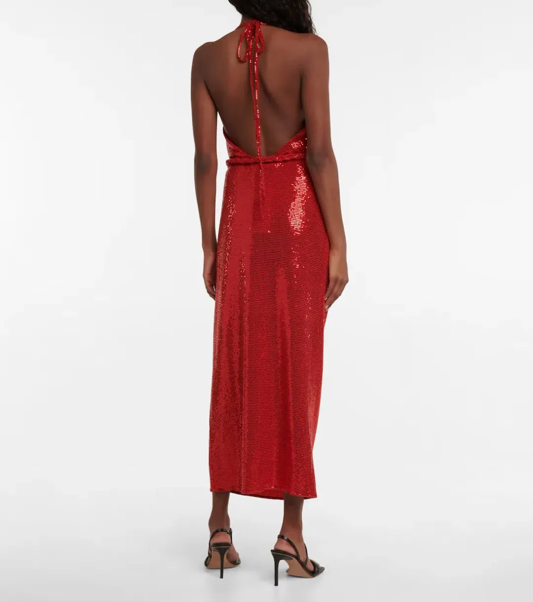 Dodo Bar Or Sequin Embellished Midi Dress Red Size AU 10  for rent on The Volte - main image