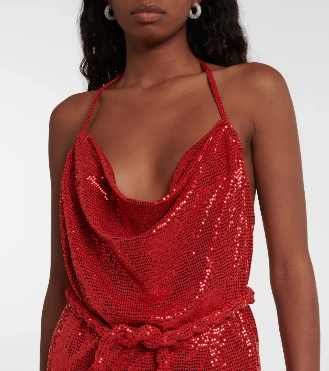 Dodo Bar Or Sequin Embellished Midi Dress Red Size AU 10  for rent on The Volte - main image