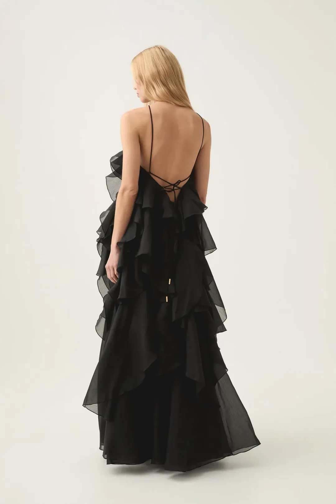 Aje Pandorea Layered Maxi Dress Black Size AU 6  for rent on The Volte - main image