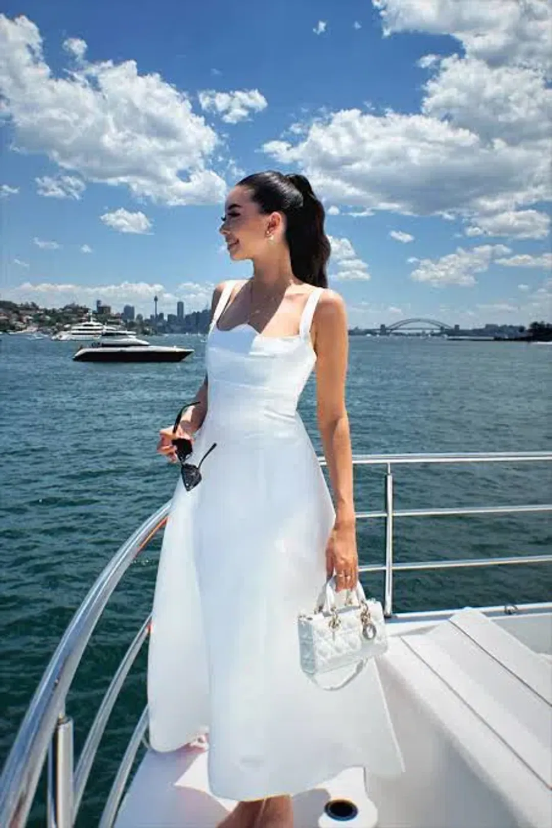 Leo Lin Odette Midi Dress White Size 8 for rent on The Volte - main image