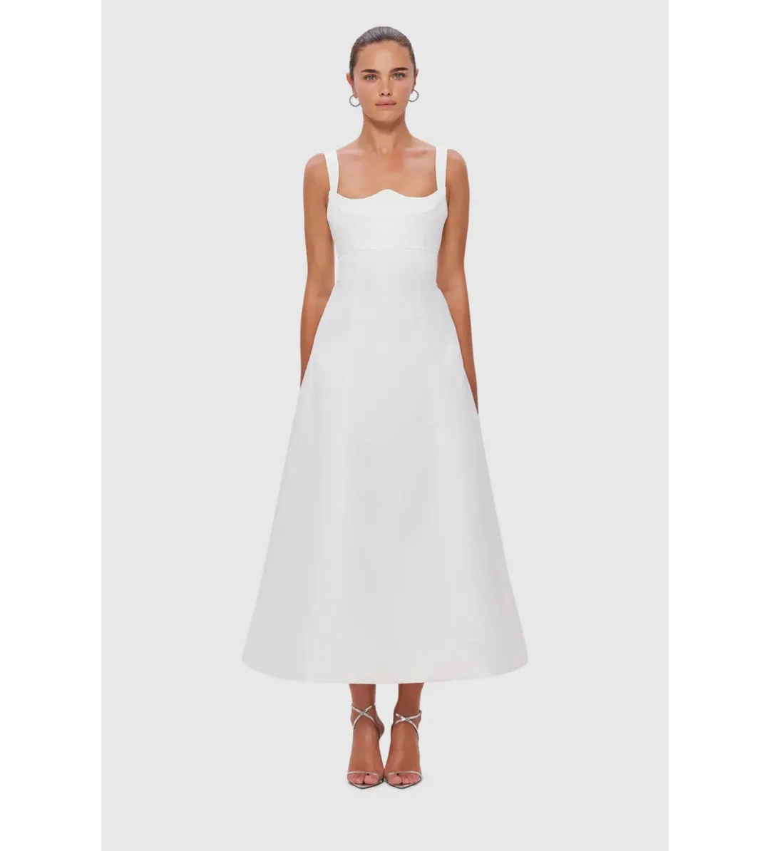 Leo Lin Odette Midi Dress White Size 8 for rent on The Volte - main image
