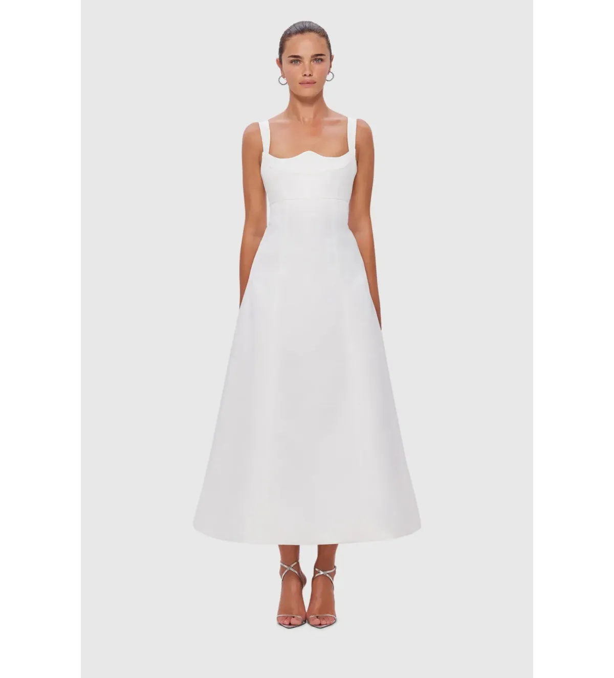 Leo Lin Odette Midi Dress White Size 8 - Image 1