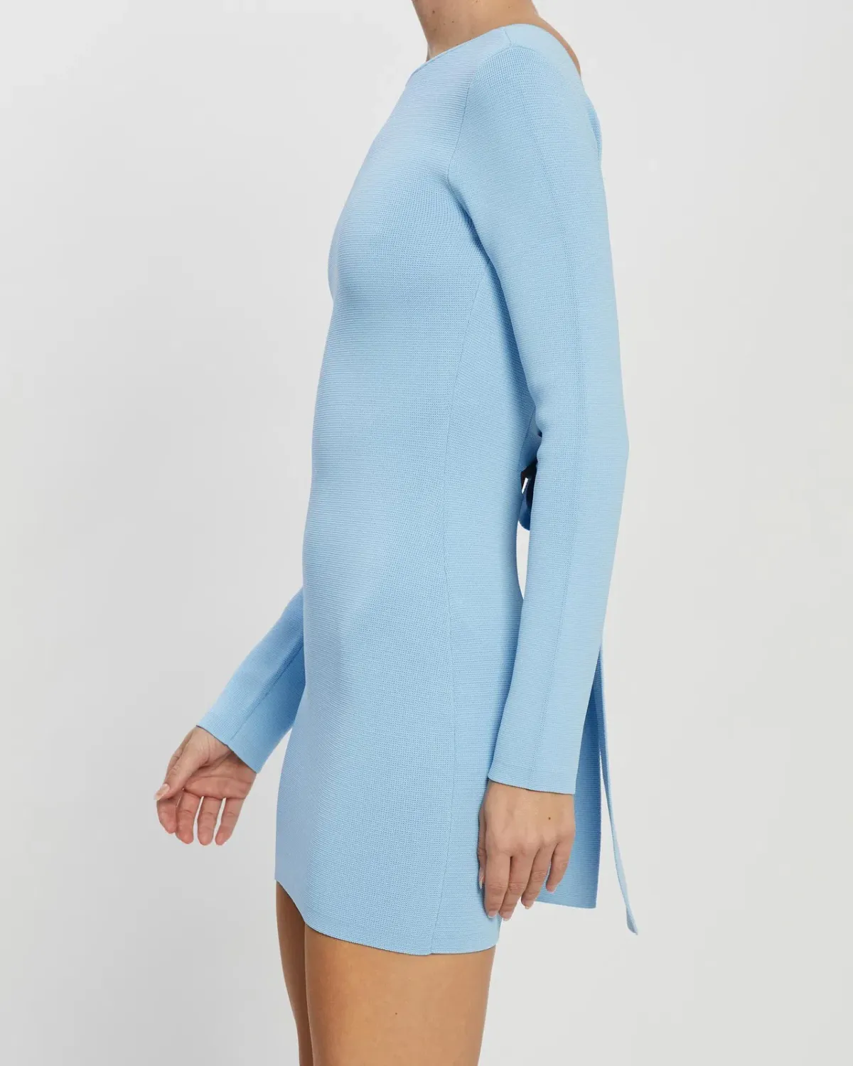 Bec And Bridge Emeline Knit Mini Dress Sky Blue Size 14 - Image 4