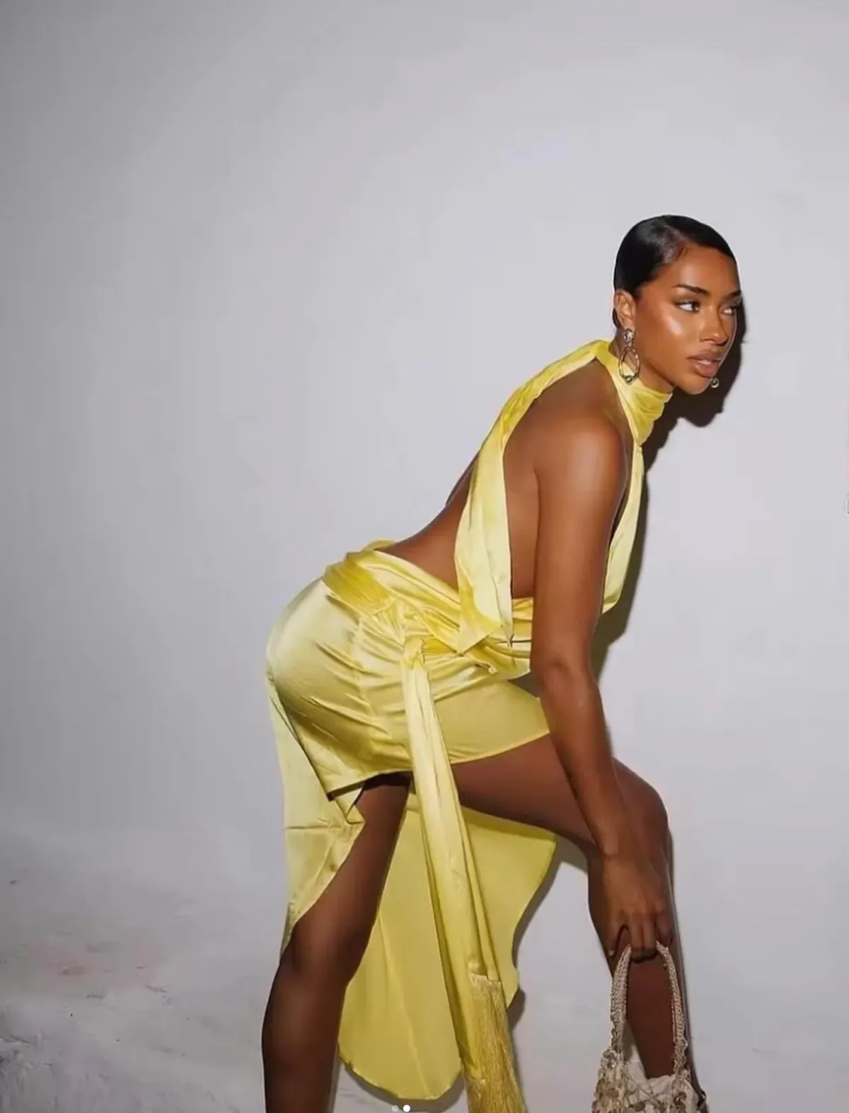 Mirae Paris Amos Sunrise Dress Jaune Yellow Size 8 - Image 5