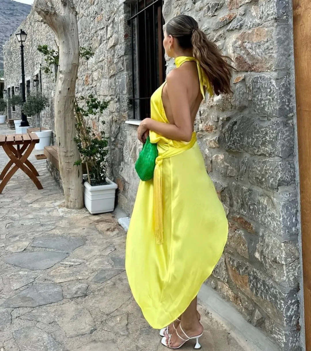 Mirae Paris Amos Sunrise Dress Jaune Yellow Size 8 for rent on The Volte - main image