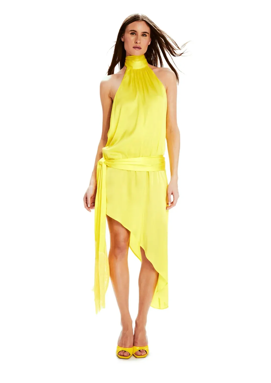 Mirae Paris Amos Sunrise Dress Jaune Yellow Size 8 for rent on The Volte - main image