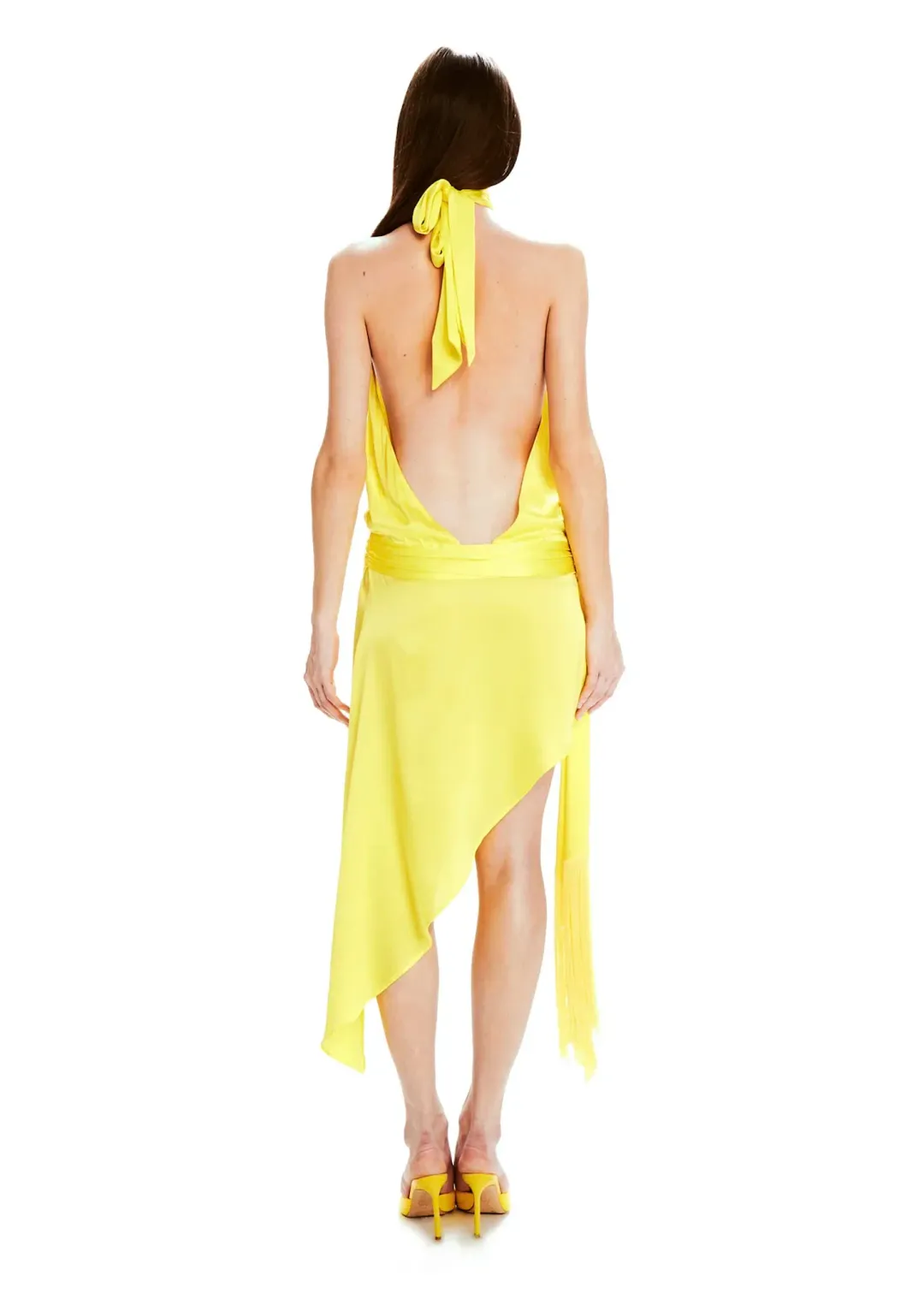 Mirae Paris Amos Sunrise Dress Jaune Yellow Size 8 for rent on The Volte - main image