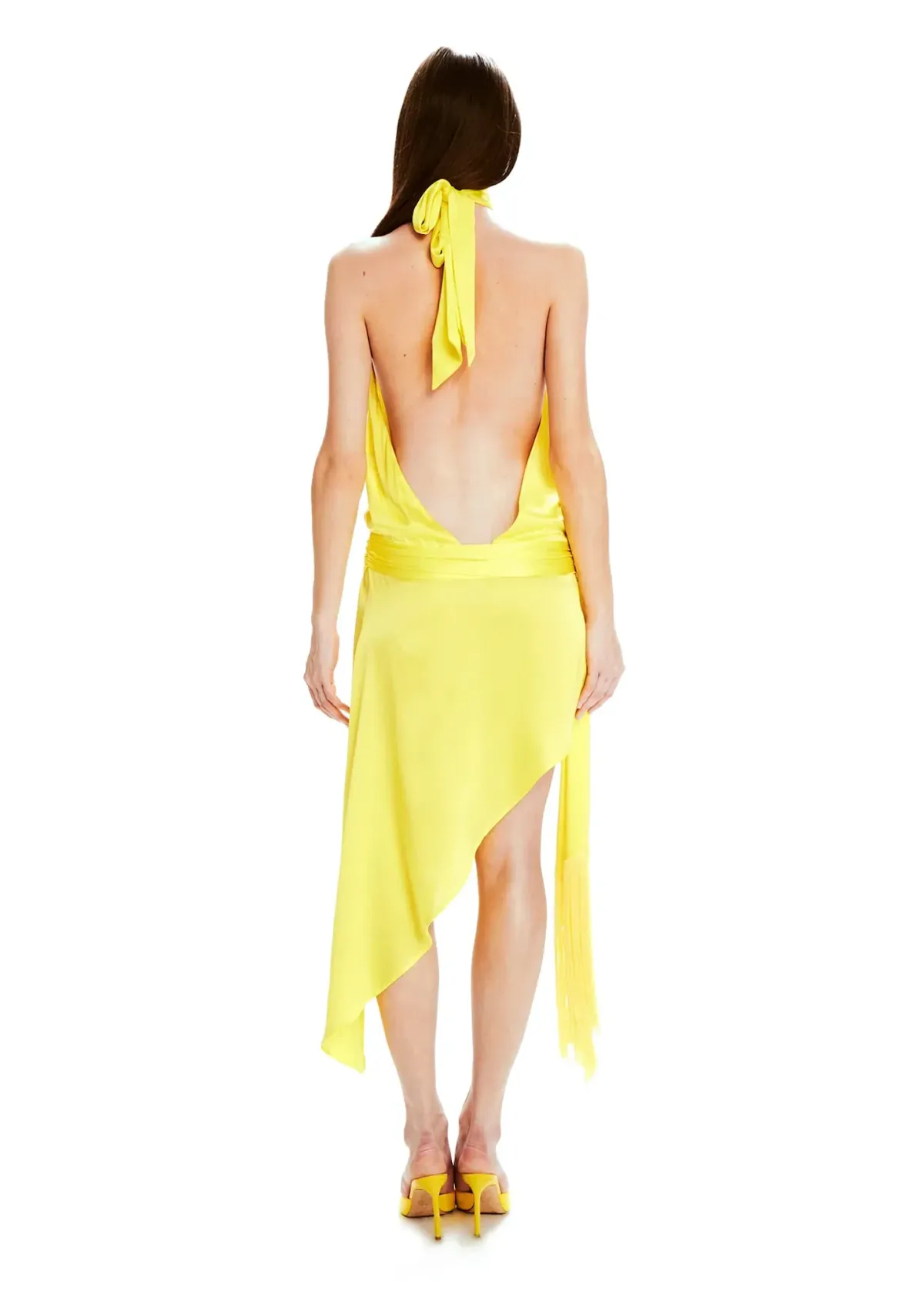 Mirae Paris Amos Sunrise Dress Jaune Yellow Size 8 - Image 3