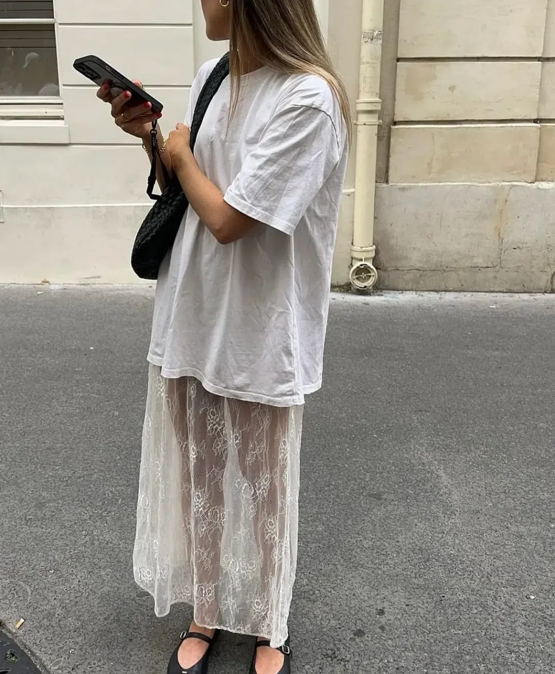 Maison Essentiele Lace Skirt in Optic White Size 8 for rent on The Volte - main image