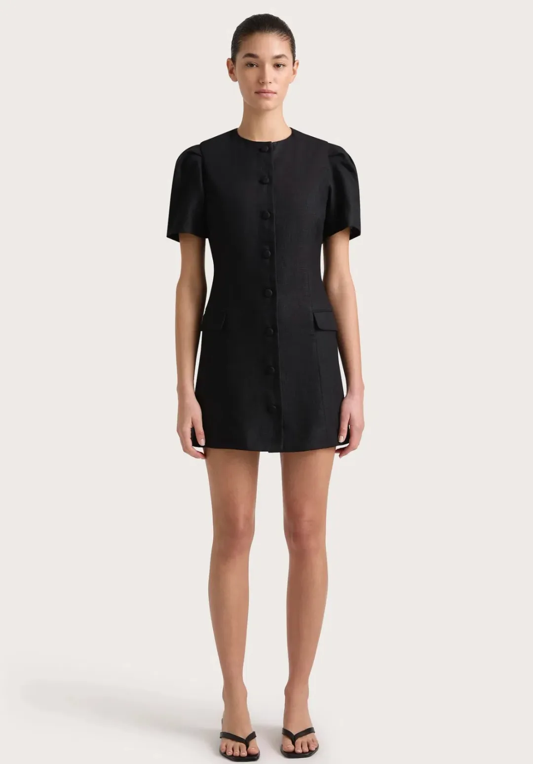 Faithfull the Brand Emma Mini Dress Black Size 10 for rent on The Volte - main image