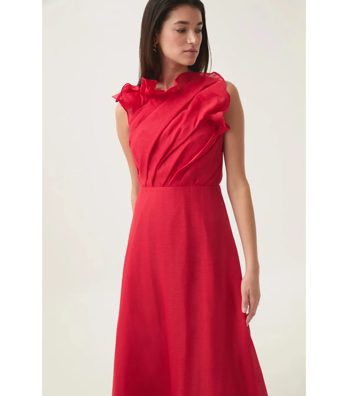 Aje Genesis Midi Dress Scarlet Red Size AU 10  - Image 3
