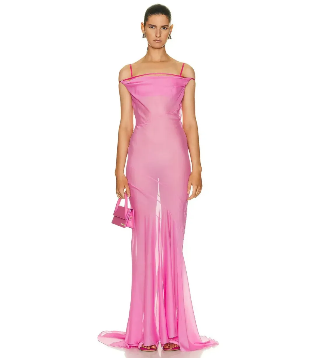 Jacquemus La Robe Draggiu Maxi Dress in Pink Size AU 12 for rent on The Volte - main image