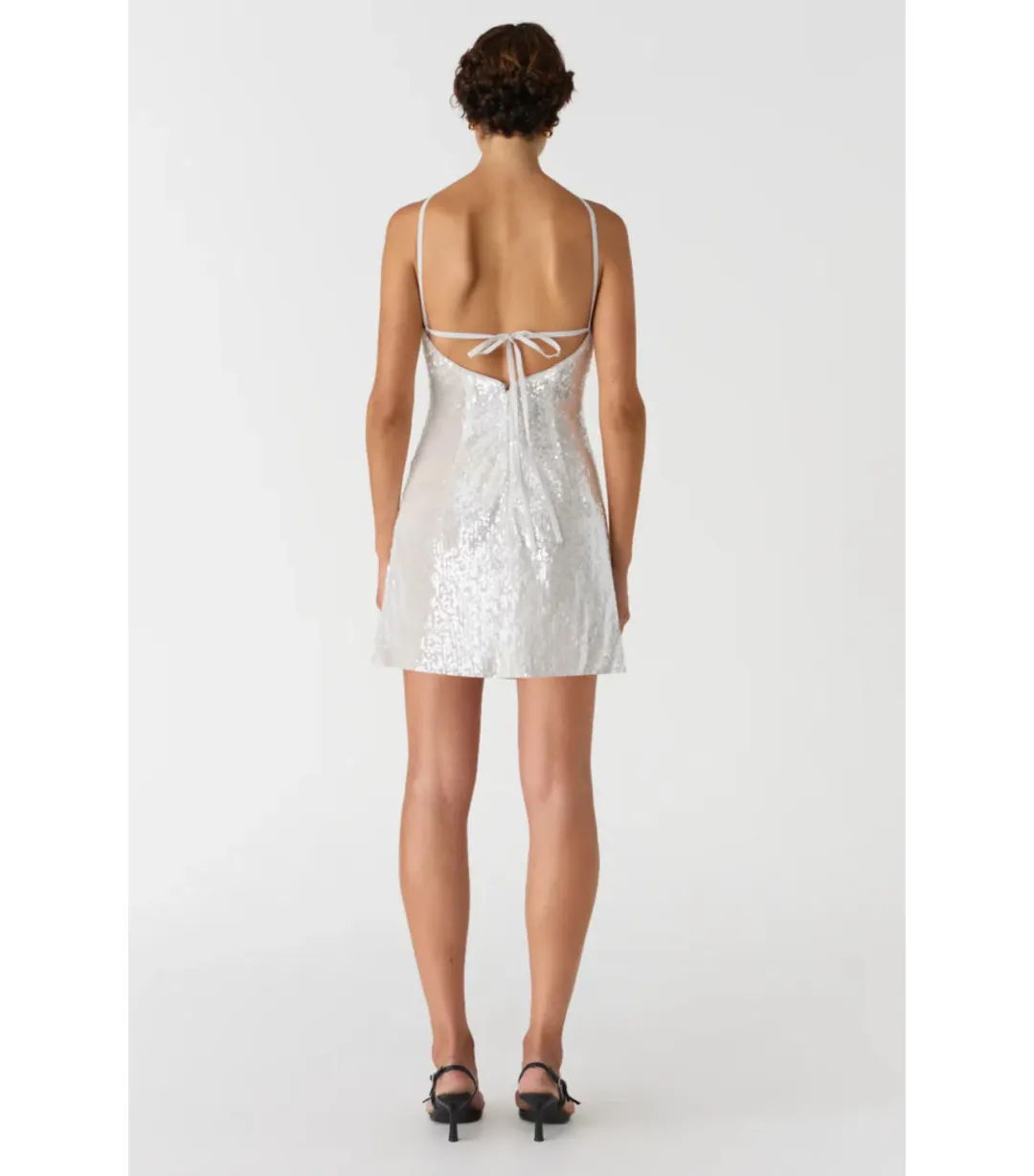 Misha Collection Ciara Sequin Mini Dress in Ivory Size 10 for rent on The Volte - main image