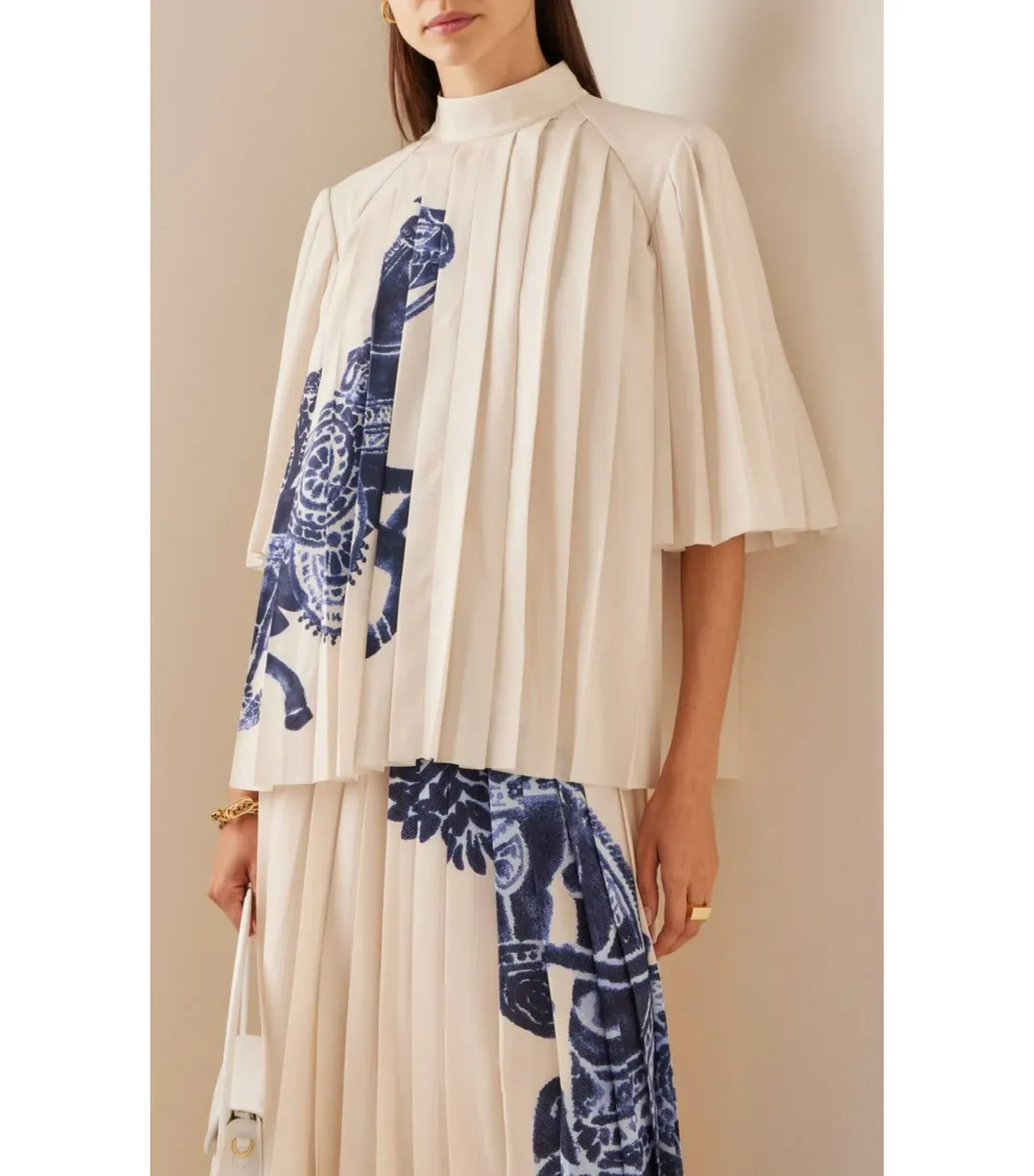 Alemais Rider Pleated Blouse and Skirt Print Size AU 12 for rent on The Volte - main image