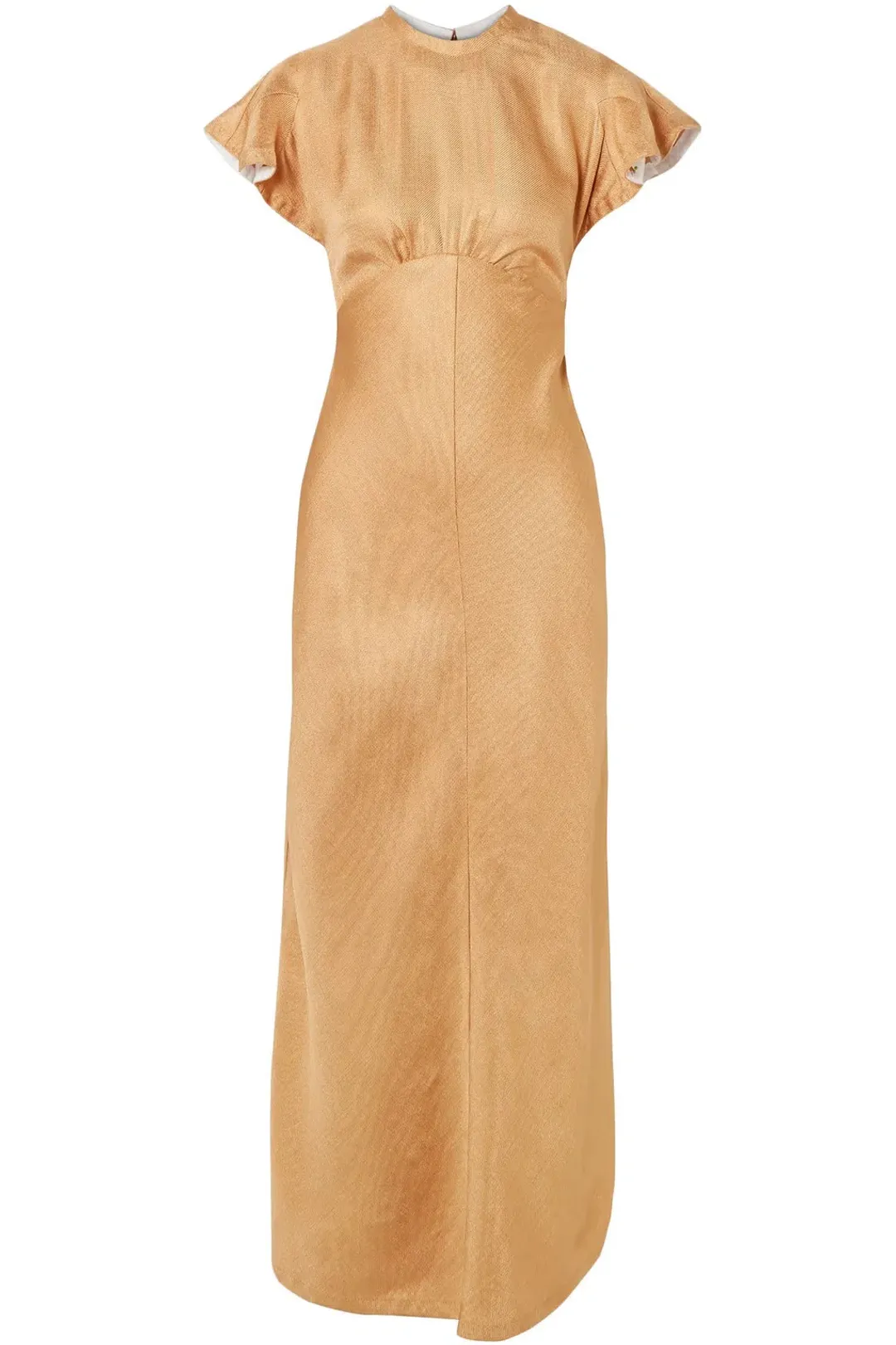 Zimmerman Frill Sleeve Maxi Dress Gold Size 10 for rent on The Volte - main image