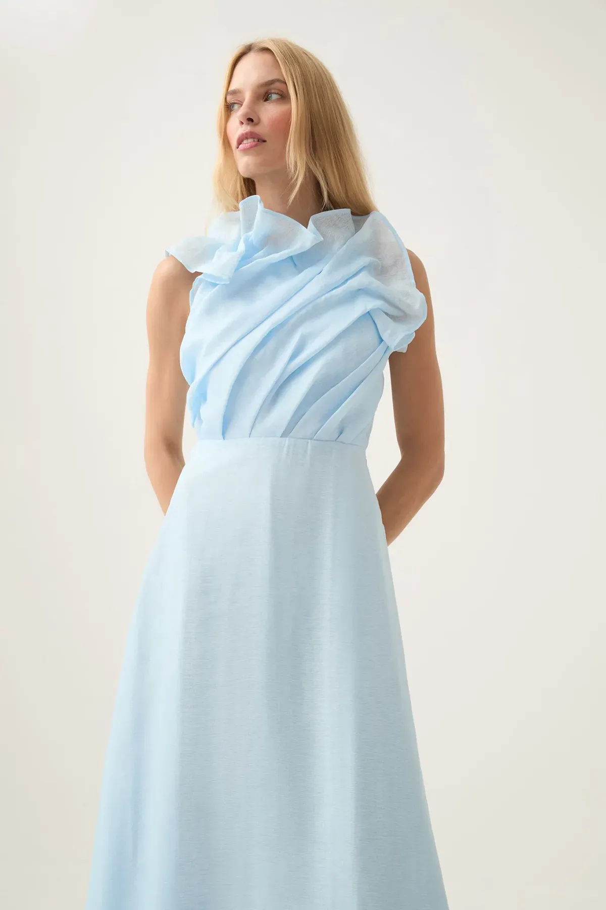 Aje Genesis Midi Dress in Sea Breeze Blue Size 14 - Image 2