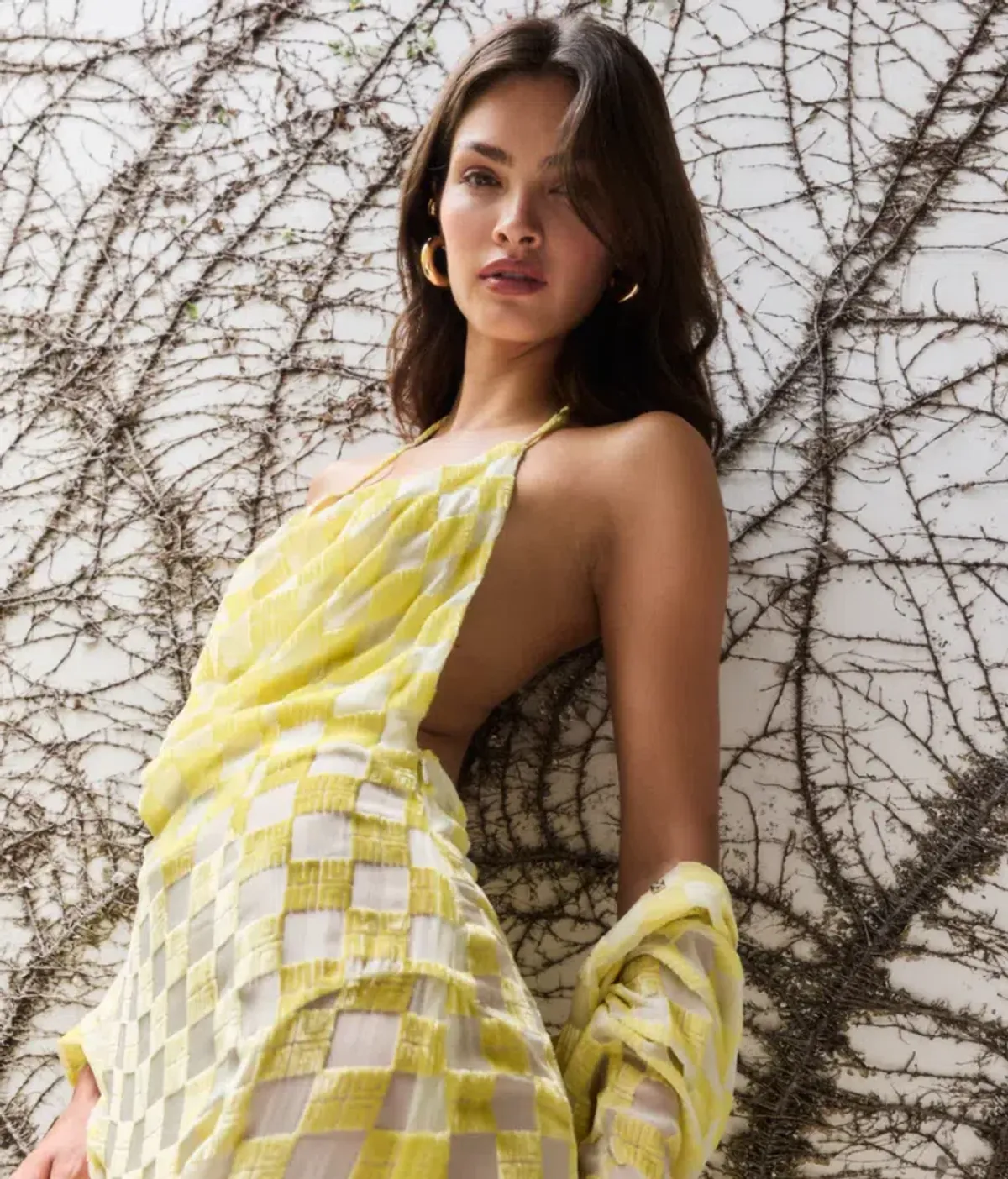 Muma World Asta Maxi Dress Yellow Velvet Size 8 - Image 3