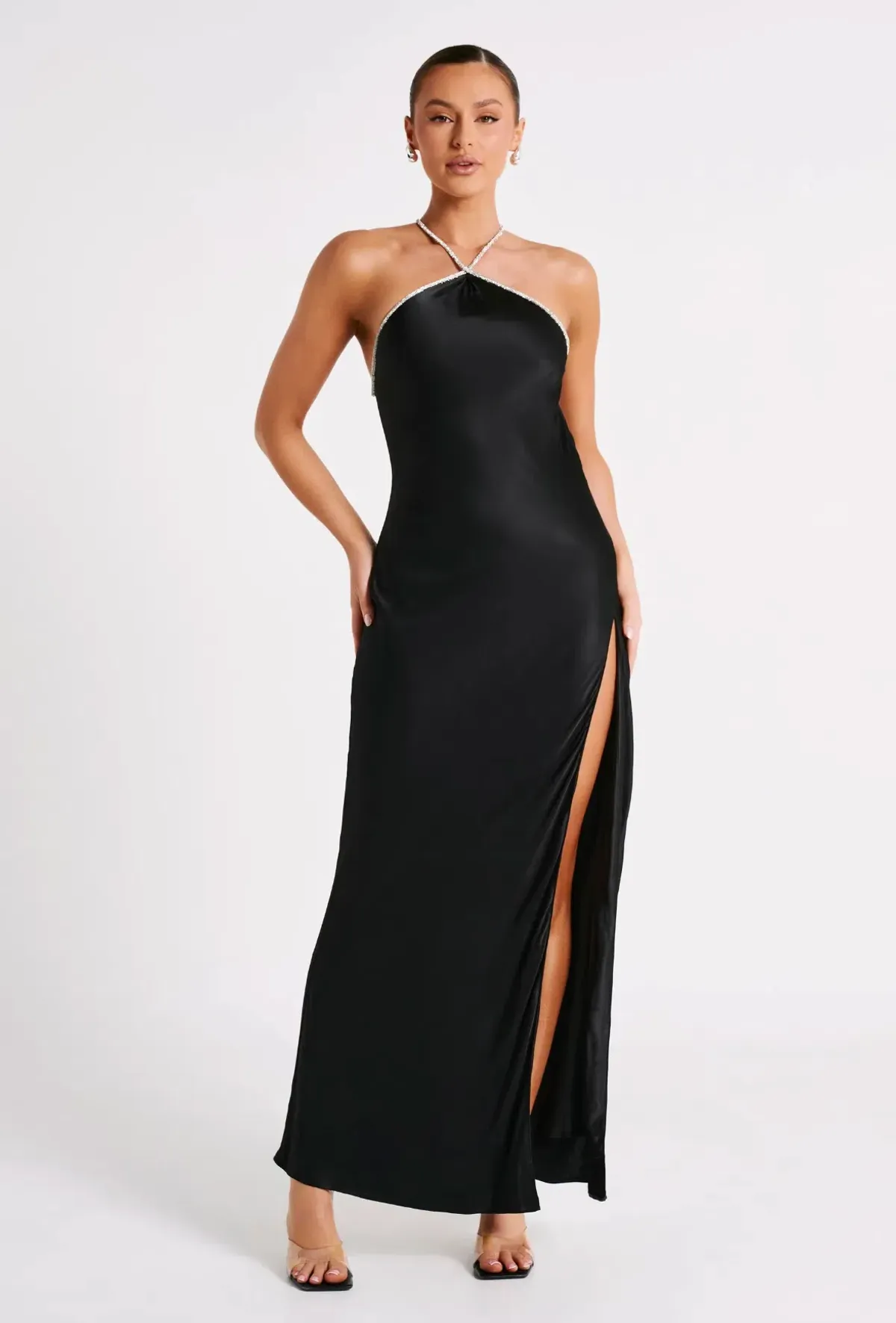 Meshki Louise Diamante Rope Maxi Dress Black Size S / AU 8 - Image 9