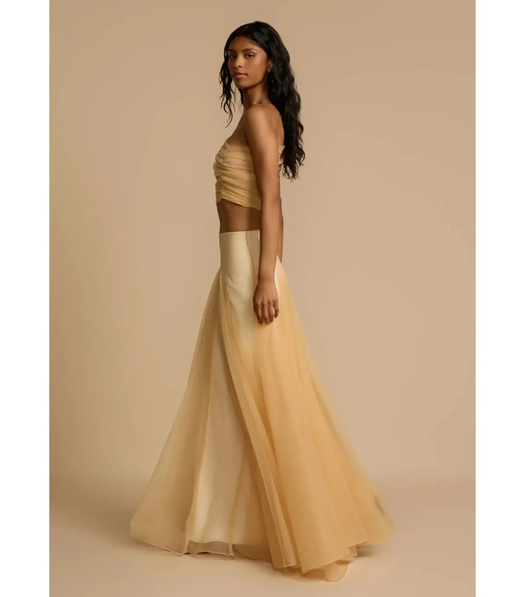 Arcina Ori Violetta Top and Skirt Set in Champagne Size AU 8 for rent on The Volte - main image