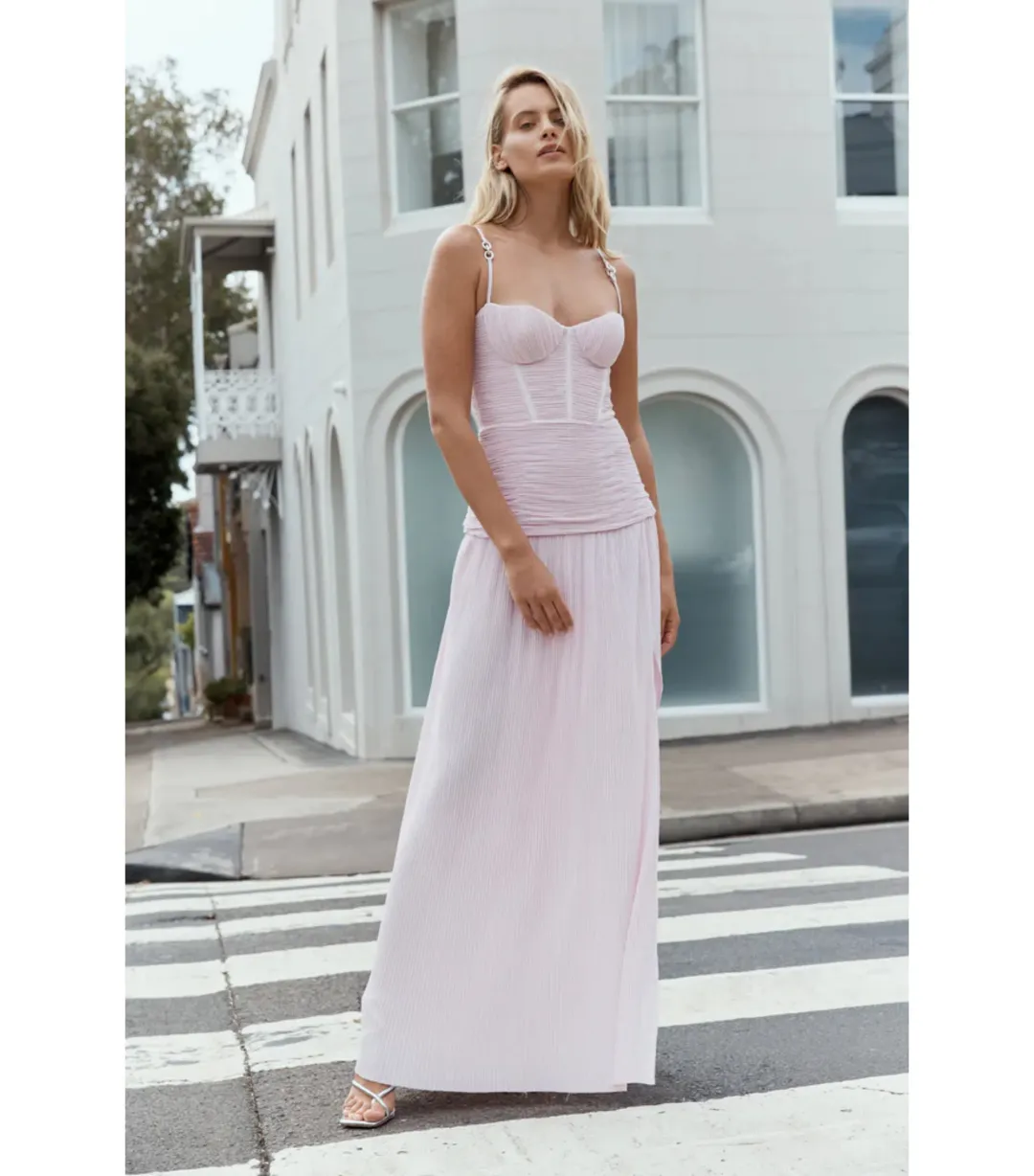 Manning Cartell Double Time Pleat Dress In Hydrangea Size AU 12  for rent on The Volte - main image