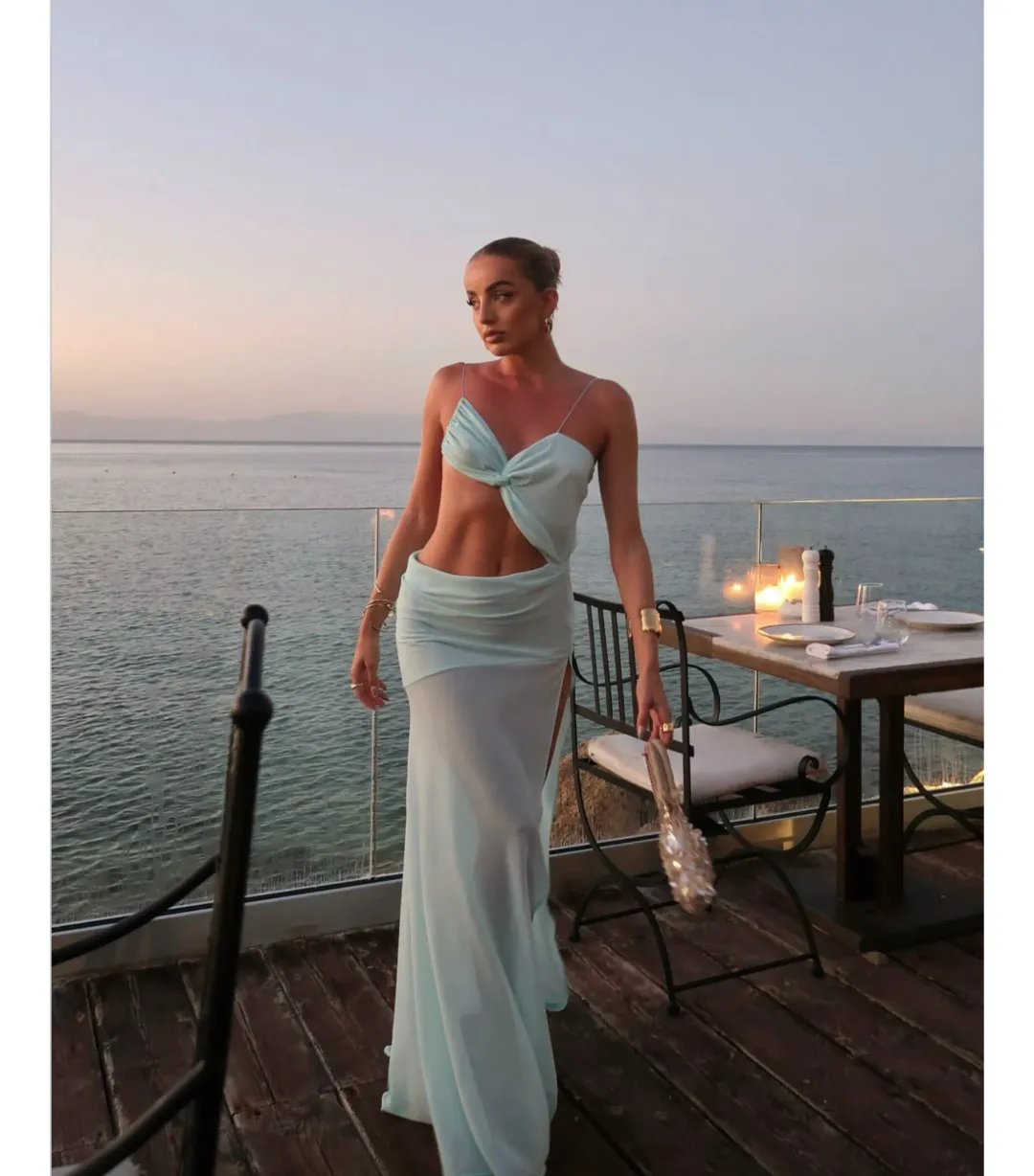 Natalie Rolt Dahlia Dress Baby Blue Size AU 6 for rent on The Volte - main image