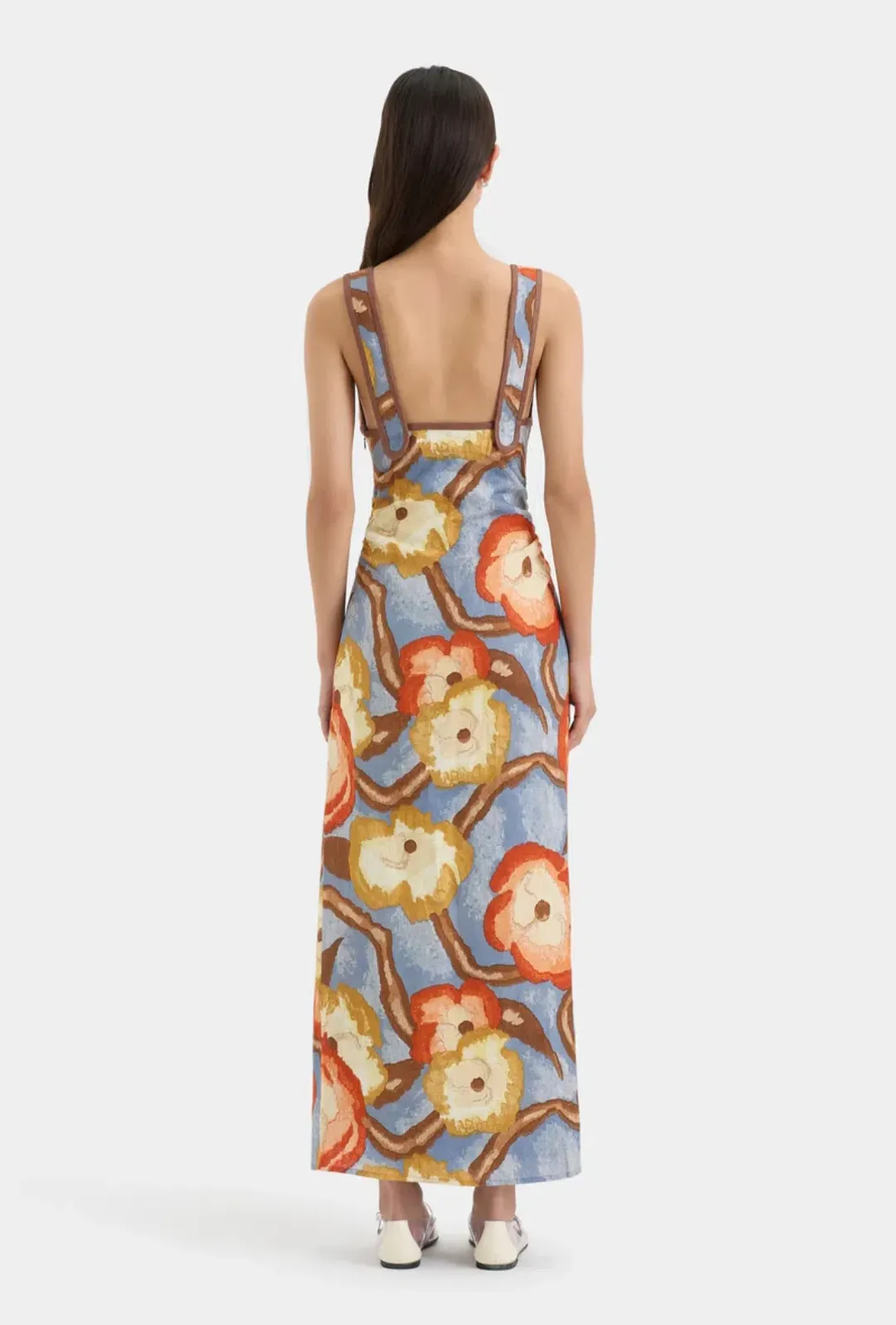 Sir The Label Avery V Neck Midi Dress in Multi Floral Size 1 / AU 8 for rent on The Volte - main image