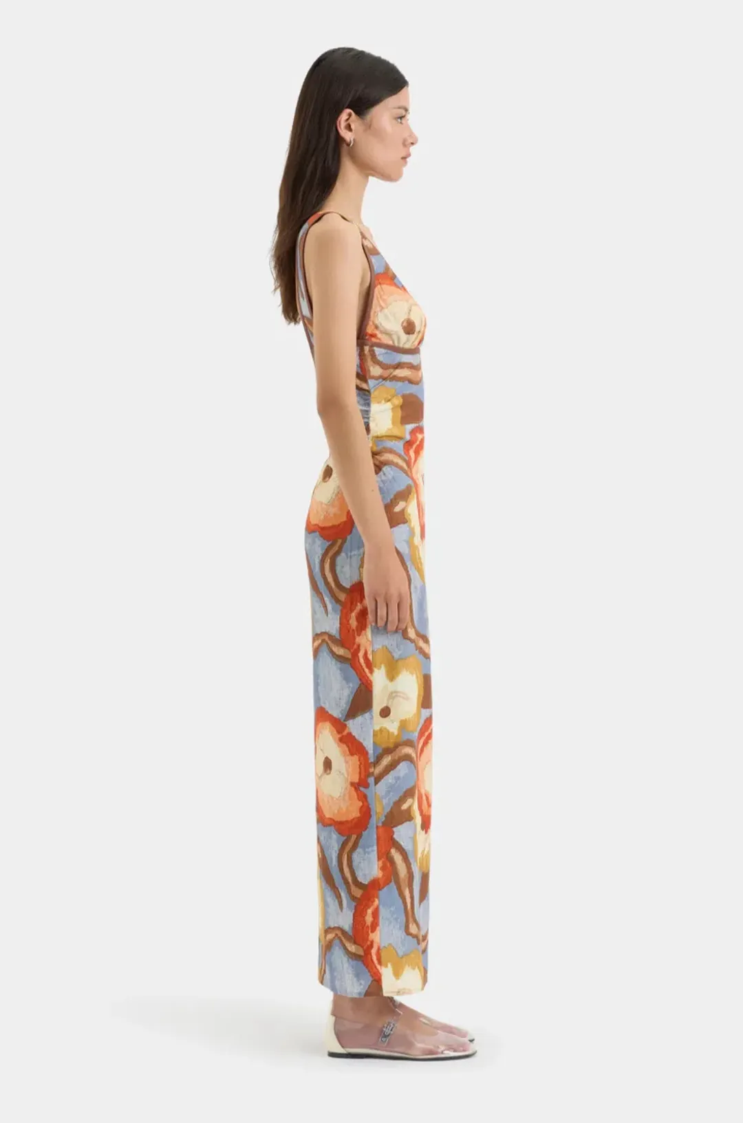 Sir The Label Avery V Neck Midi Dress in Multi Floral Size 1 / AU 8 for rent on The Volte - main image