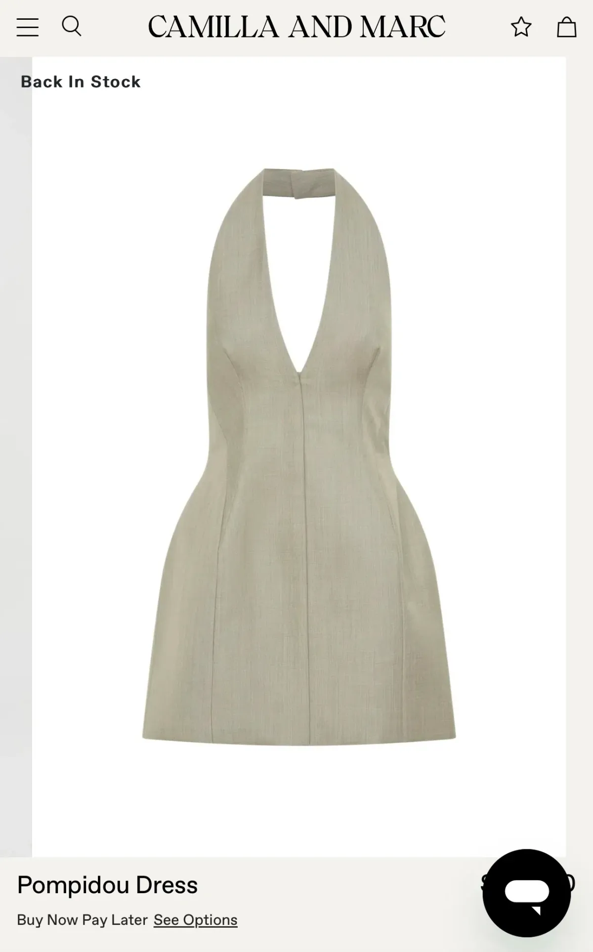 Pompidou Halter Neck Mini Dress in light brown  - Image 5