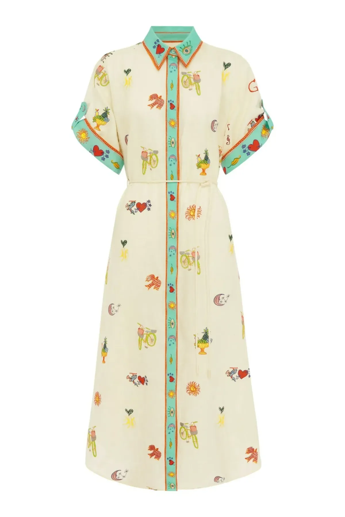 ALEMAIS HOLIDAY GO-TO EMBROIDERED SHIRTDRESS SIZE 10 - Image 1