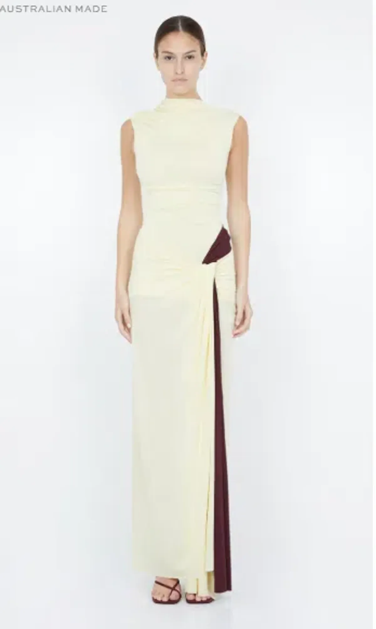 Bec and Bridge Greta Twist Maxi Dress in Butter AU 10 - Image 1