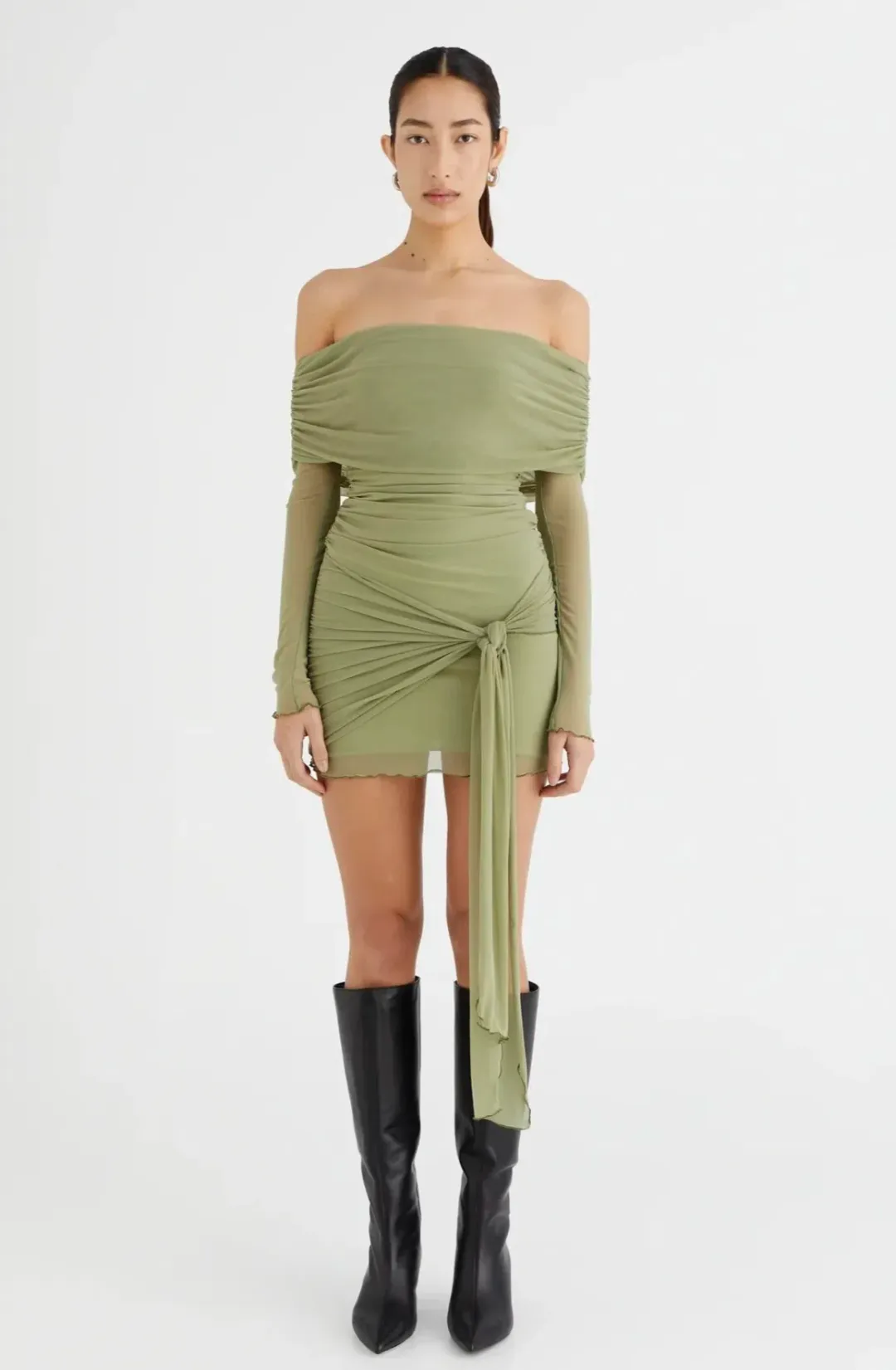 BENNI - Yasmin Mini Dress Pistachio Size 12 for rent on The Volte - main image