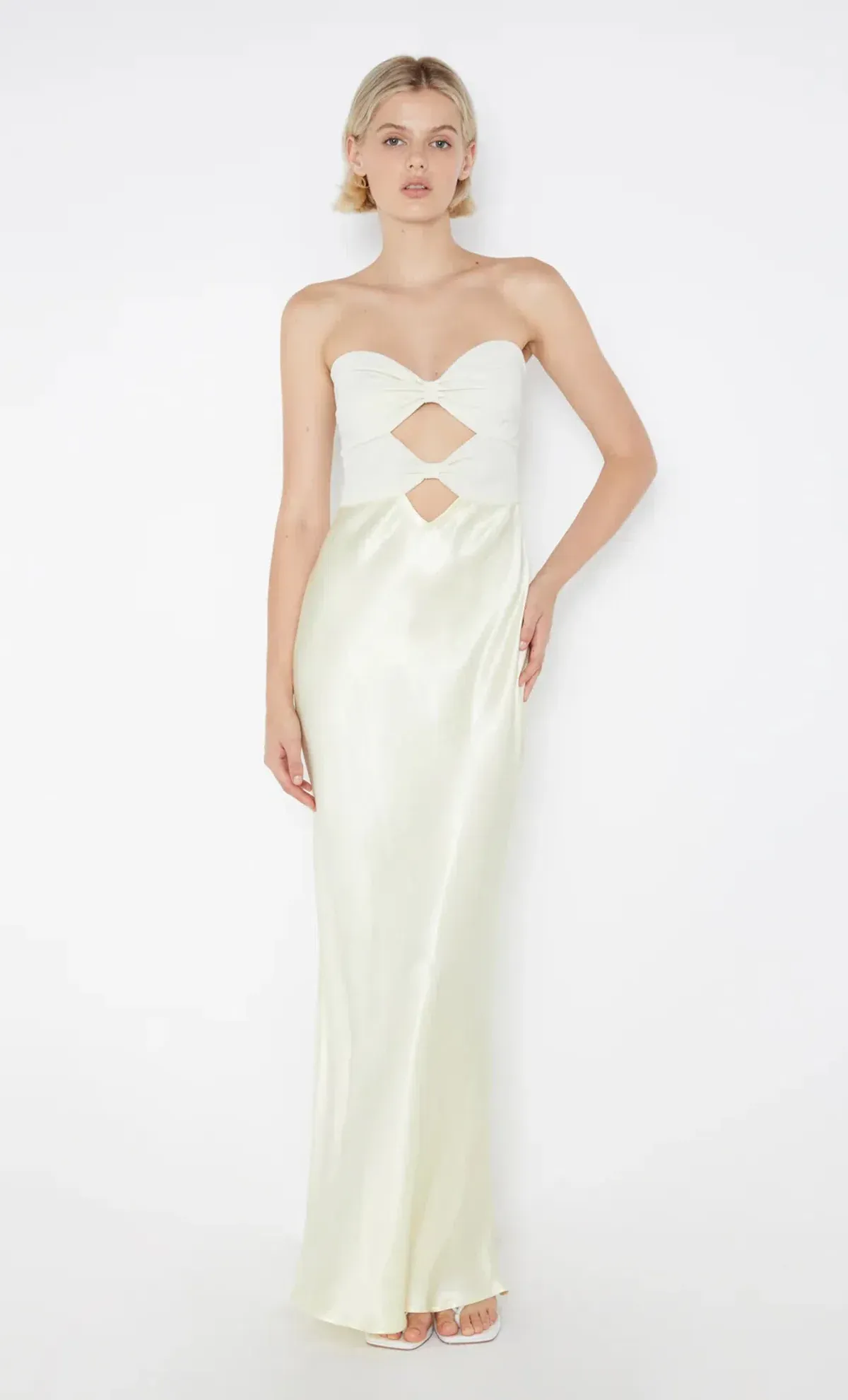 BEC + BRIDGE - Halle Strapless Dress in Ice Yellow Size AU 8 - Image 1