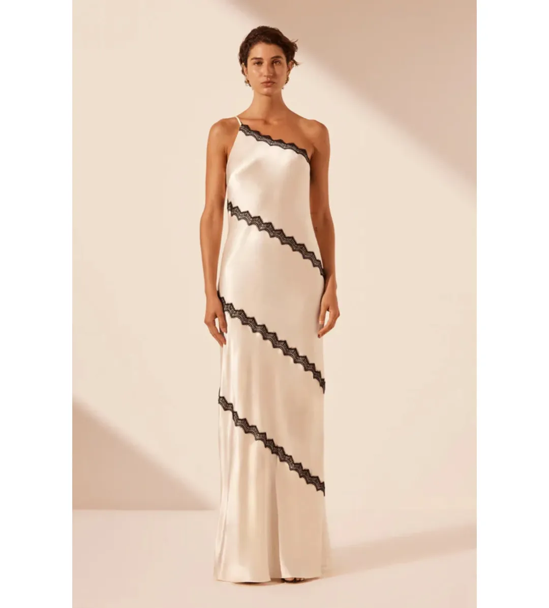 Shona Joy Camille Lace Asymmetrical Maxi Dress Size 8 for rent on The Volte - main image