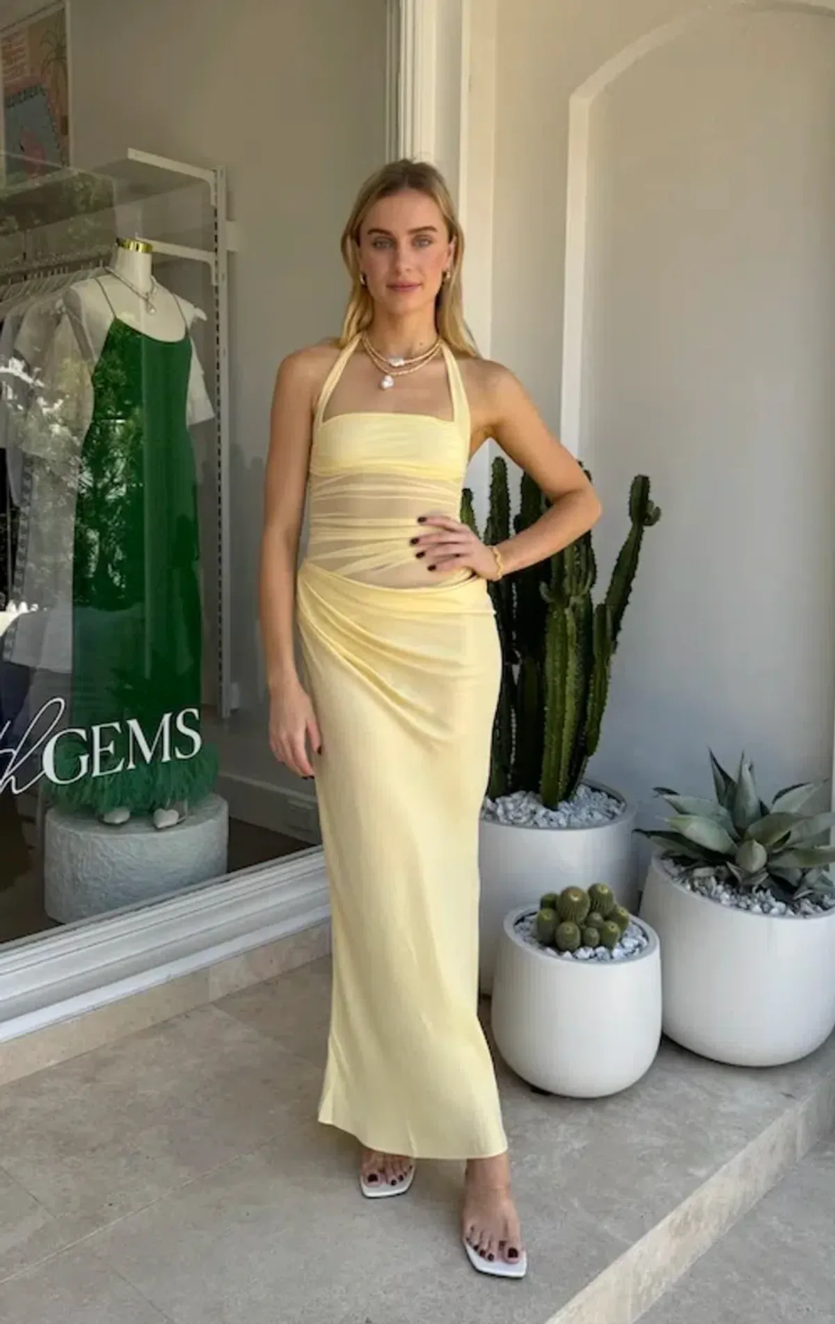 Benni Gina Maxi Dress Yellow Size 8 - Image 1