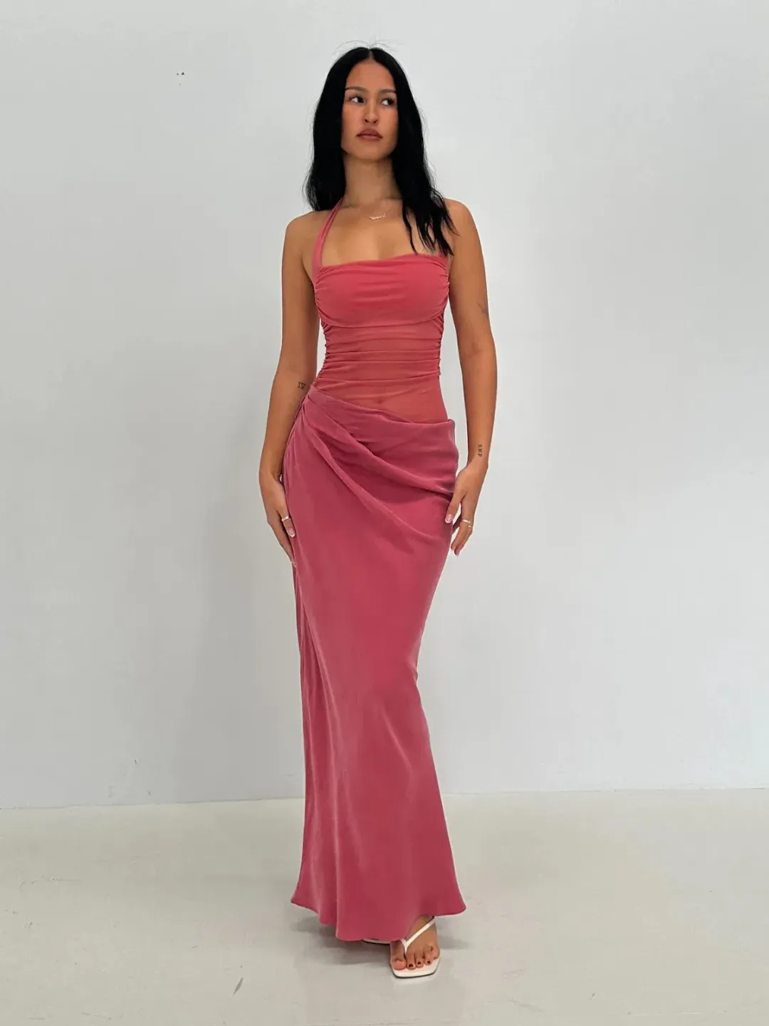 BENNI Gina Maxi Dress in Rose Size AU 8 for rent on The Volte - main image