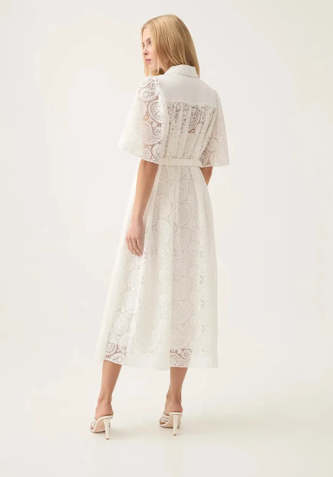 Aje Laicey Paisley Midi Dress Ivory Size 16 for rent on The Volte - main image