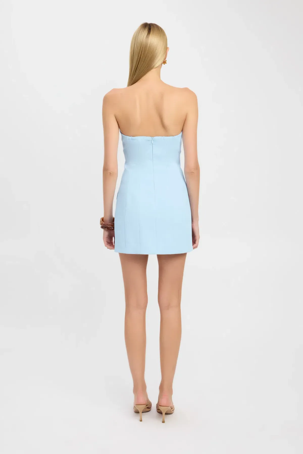 Kookai Oyster Pocket Mini Dress Blue Bell Size 8 - Image 3