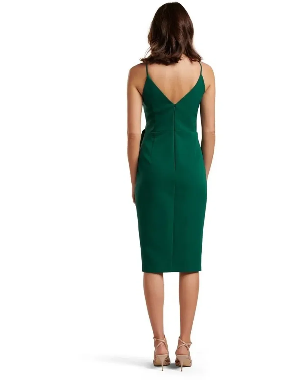 Forever New Alexis Wrap Midi Dress Green Size 12 - Image 3