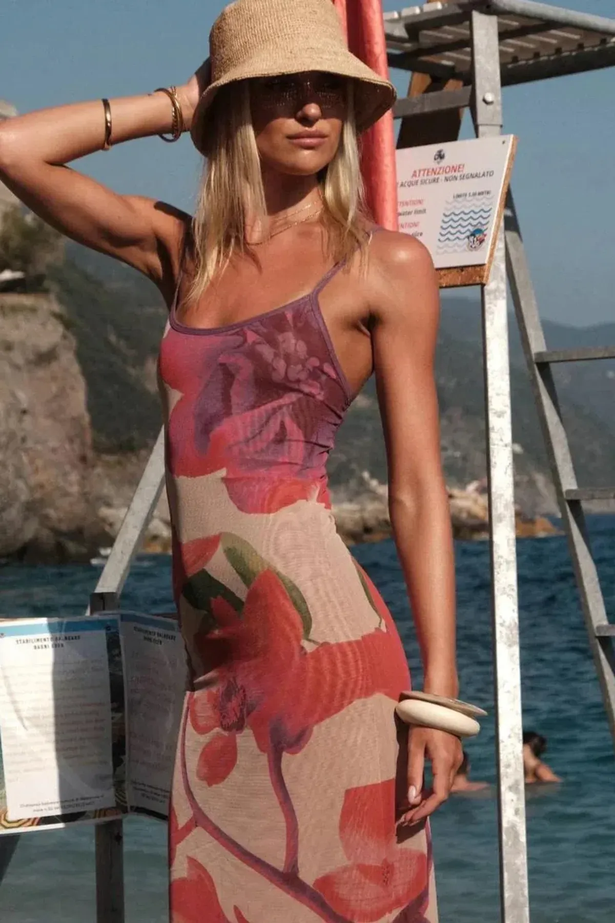 With Harper Lu Slip Dress Mesh Fuchsia Bloom Size S / AU 8 - Image 2