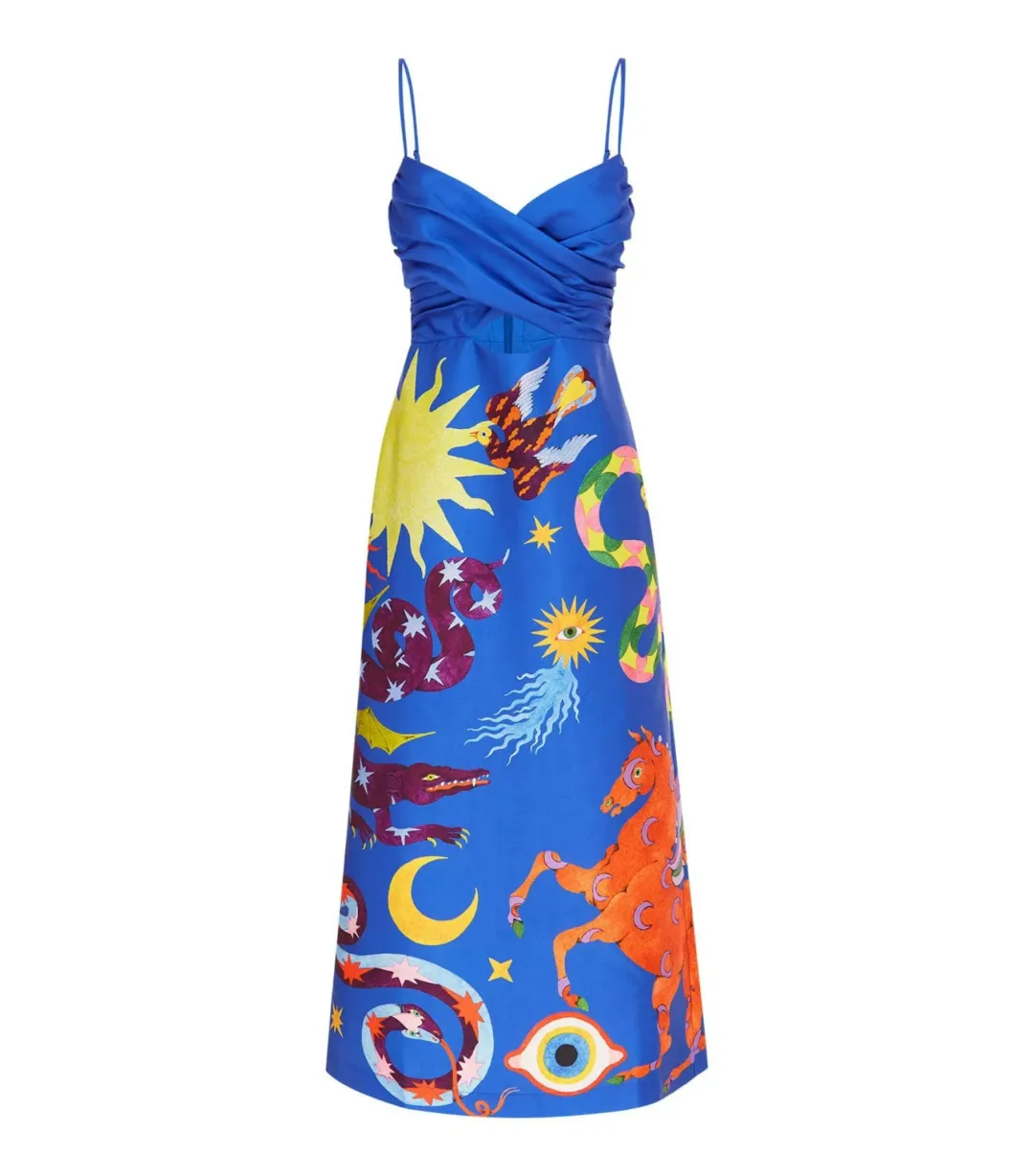 Alémais Guardian Silk Midi Dress Blue Size AU 14 for rent on The Volte - main image