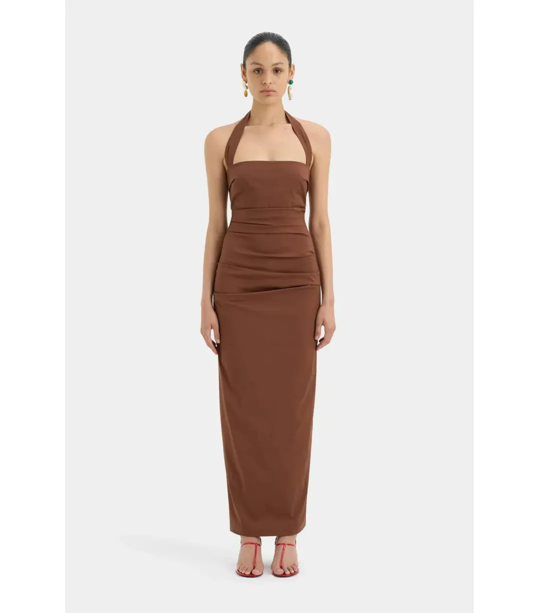 Sir the Label Nikki Gown in Chocolate Size 0 / AU 6  for rent on The Volte - main image