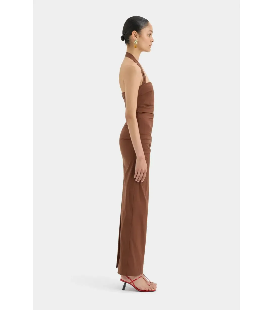 Sir the Label Nikki Gown in Chocolate Size 0 / AU 6  for rent on The Volte - main image