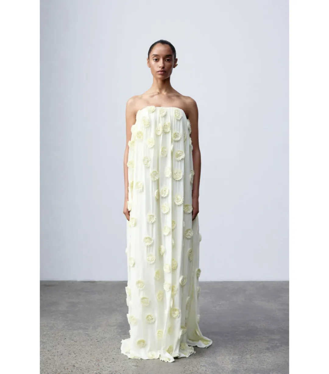 Camilla and Marc Daphne Strapless Dress in Lemon Yellow Size AU 6 for rent on The Volte - main image
