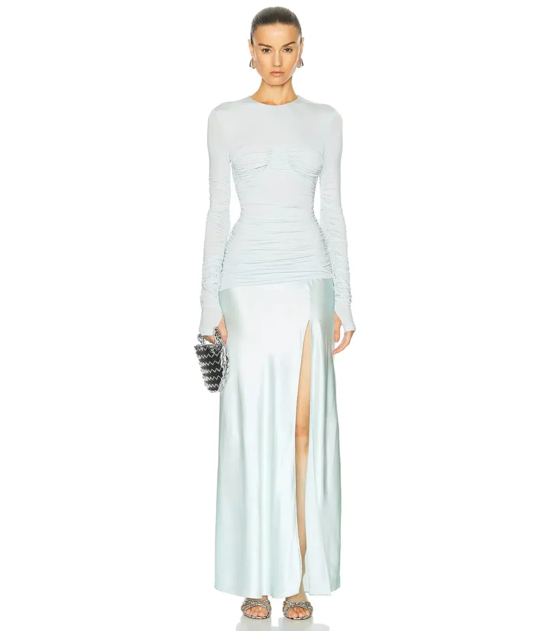 SIR The Label Alessia Draped Gown Ice Blue Size 0 / AU 6 for rent on The Volte - main image