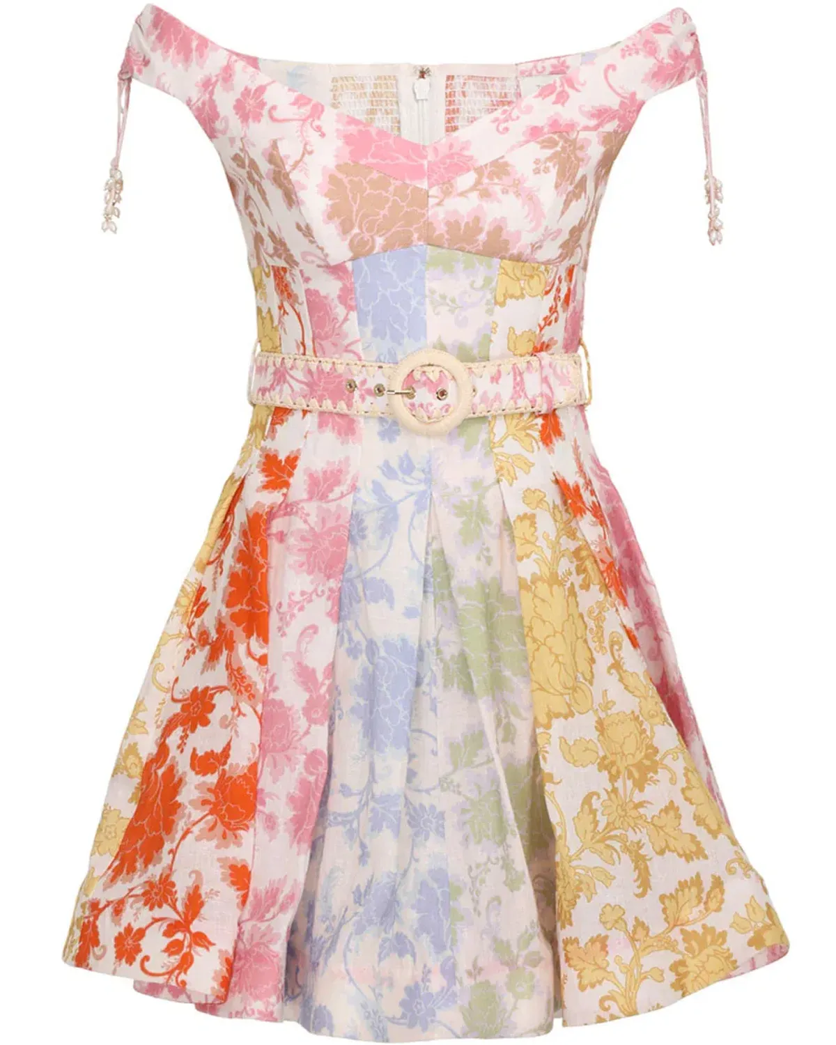 Zimmermann Postcard Spliced Mini Dress in Tonal Floral Size 0 / AU 8 - Image 4