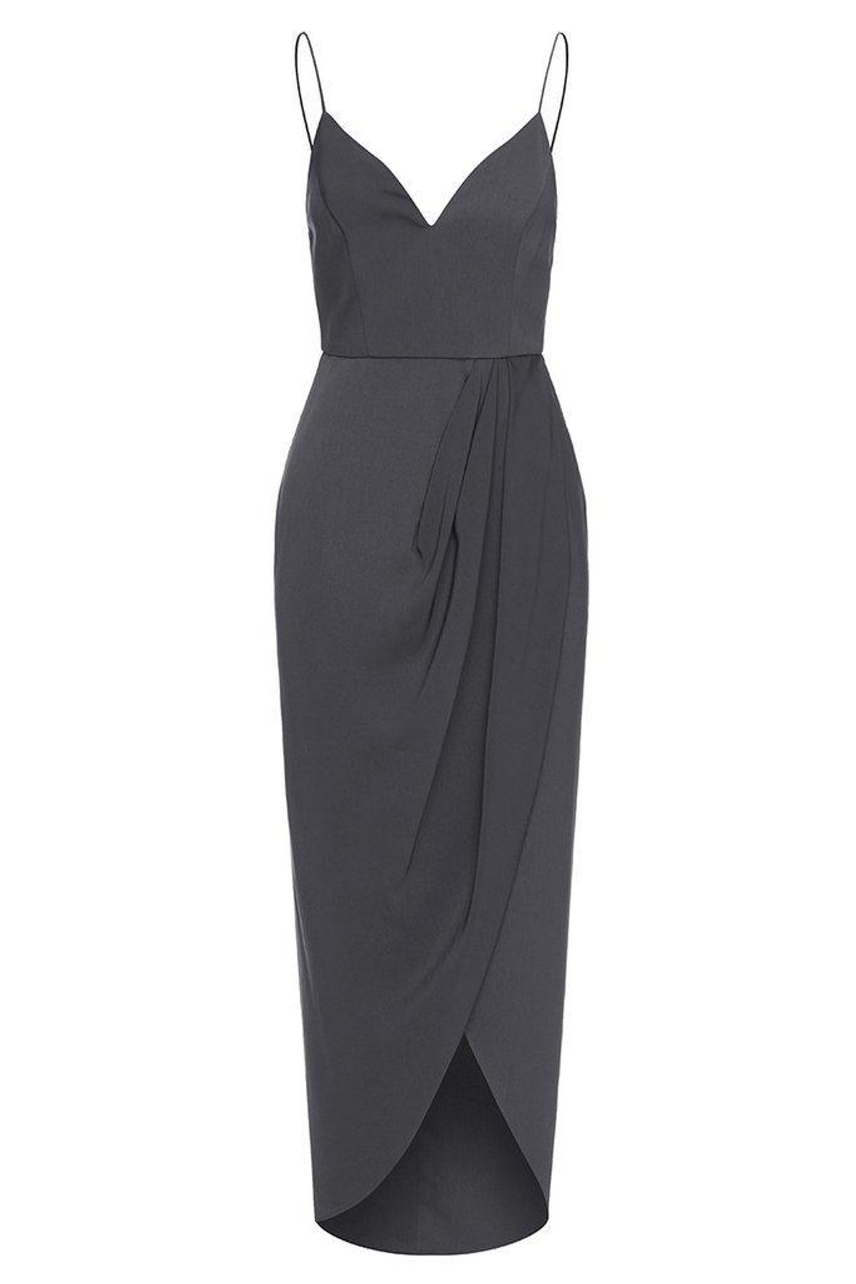 Shona Joy Core Cocktail Dress in Charcoal Size 12 - Image 4
