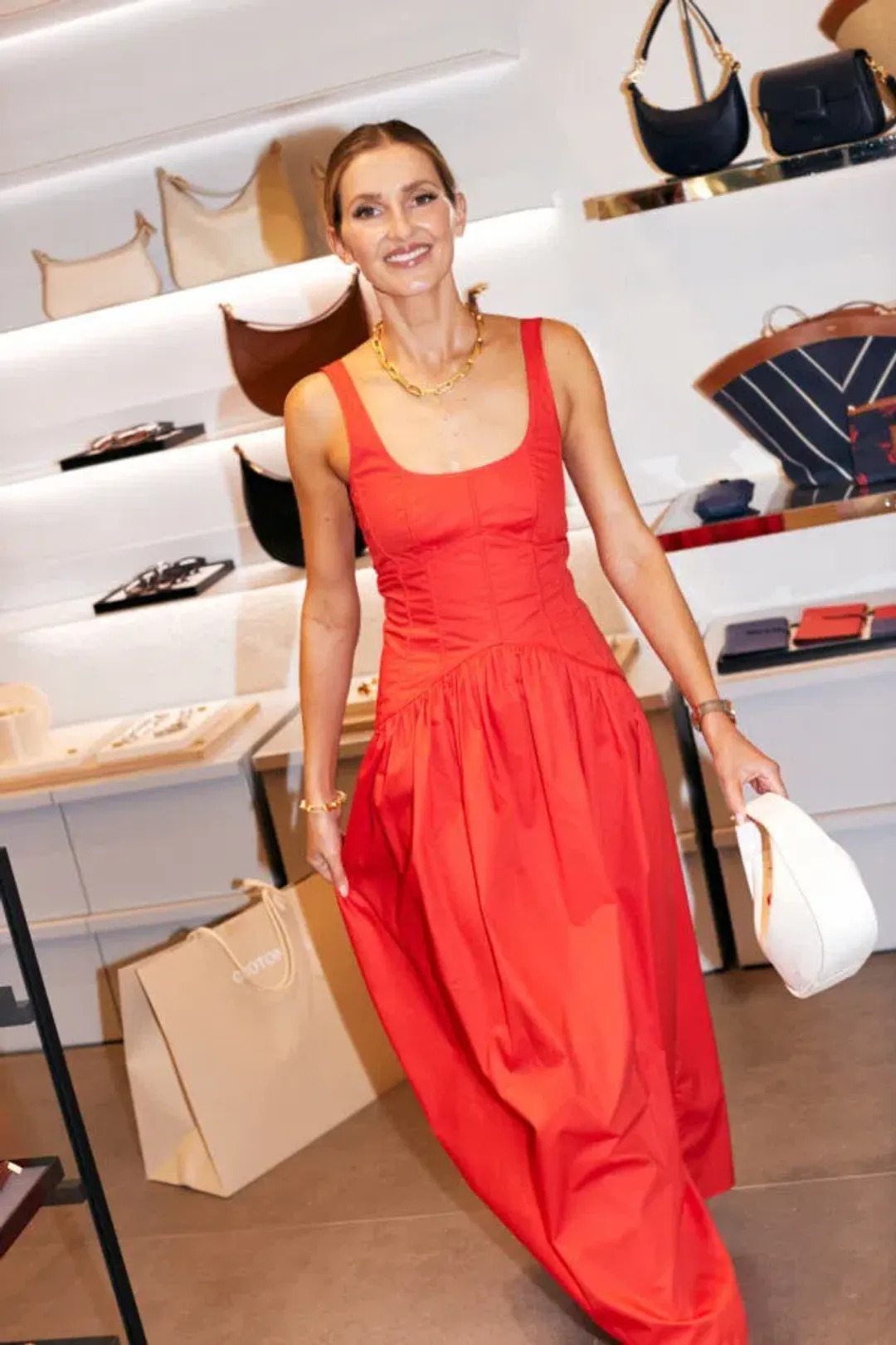 Oroton Tie Back Sundress Poppy Red Size AU 8  for rent on The Volte - main image