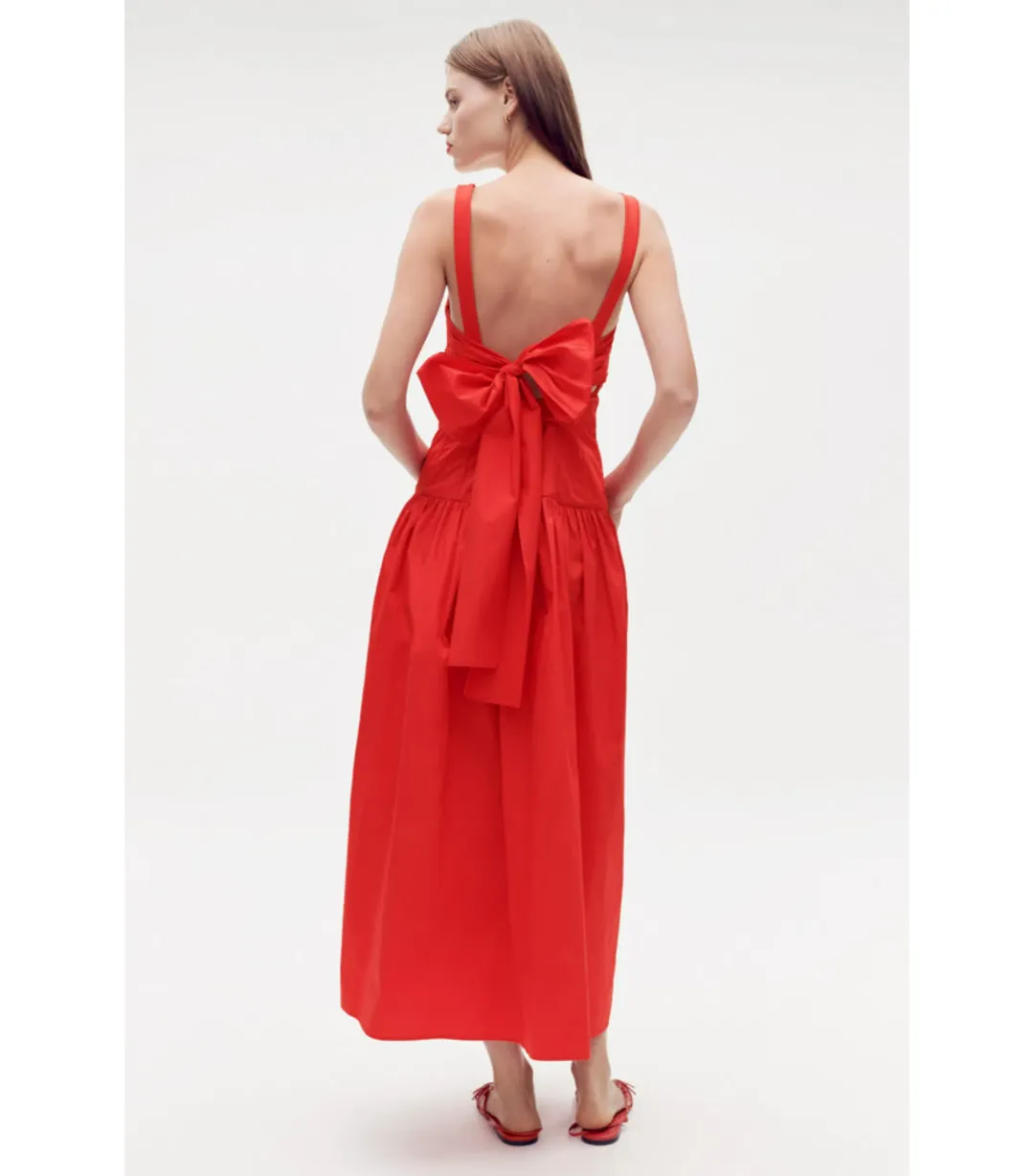 Oroton Tie Back Sundress Poppy Red Size AU 8  for rent on The Volte - main image