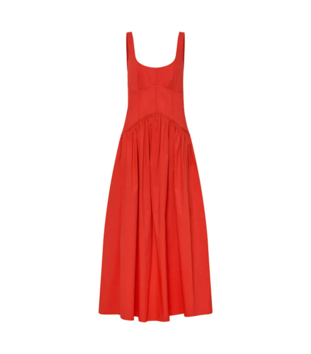 Oroton Tie Back Sundress Poppy Red Size AU 8  for rent on The Volte - main image